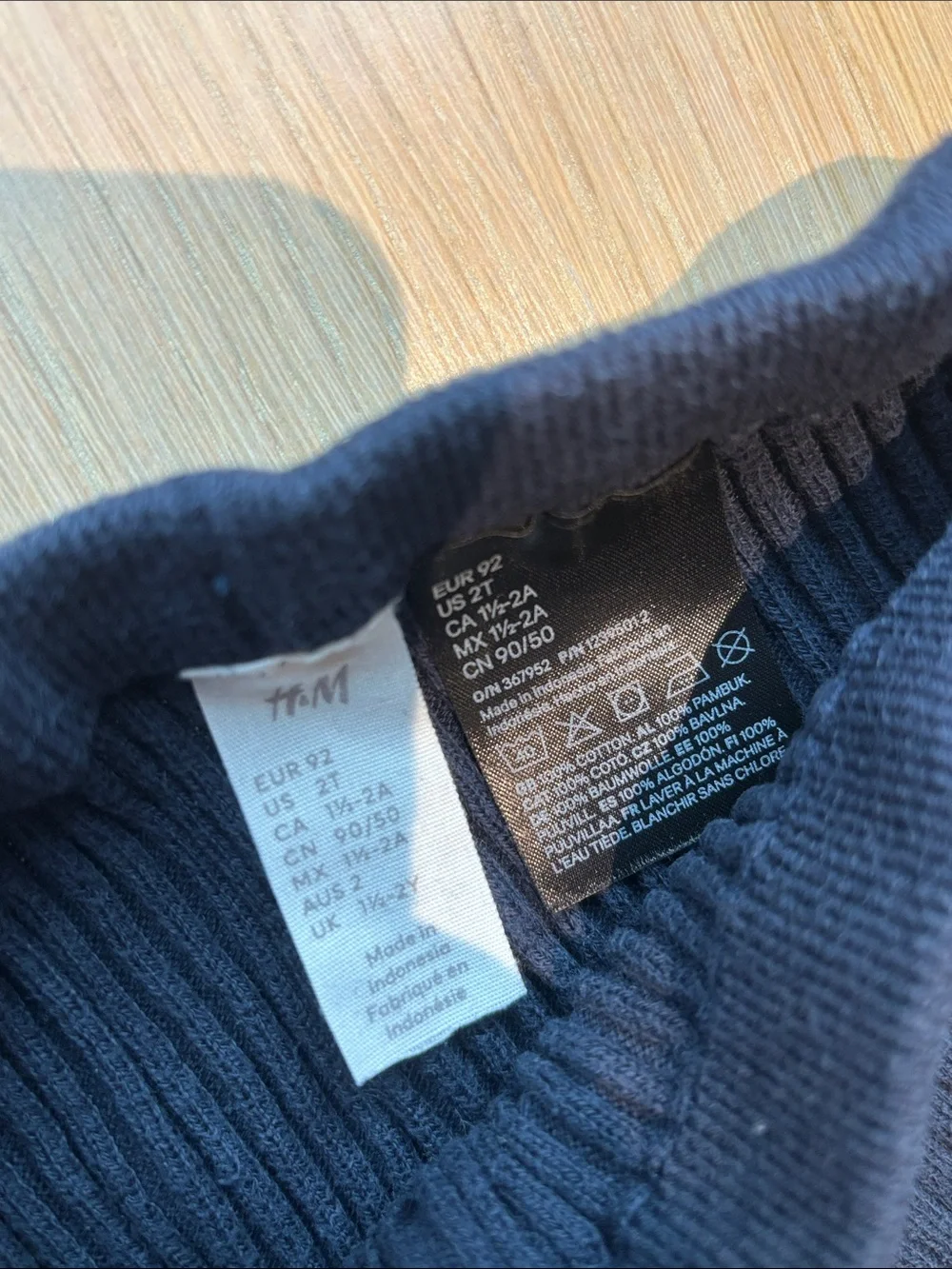 H&M Navy Ribbed Knit Kids Matching Set
